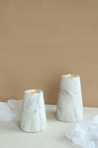 Ivory Taper Ceramic Candleholders