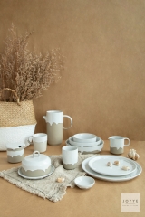 White Half-Dip Hang Glaze Tableware Collection