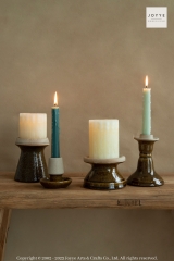 Dark Brown Reactive Glaze Taper Candleholders