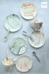 Colorful Marble Effects Ceramic Tableware Collection