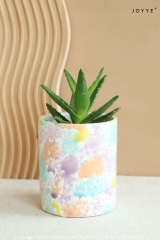 Rainbow Splash Crackle Glaze Planter