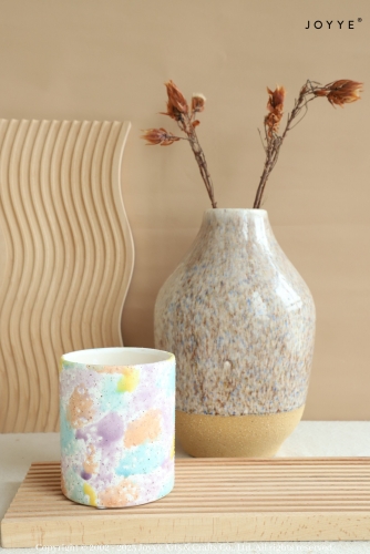 Rainbow Splash Crackle Glaze Planter