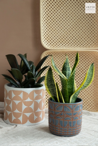 Modern Symmetrical Graphics Planter Collection