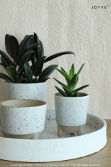 Footed Design Speckled Ceramic Planters