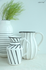 White Modern Elegant Stripes Vase Collection