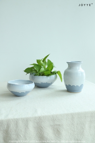 Ice Blue Half-dipped Vase and Planter Collection