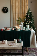 Christmas Handpainted Red and Green Stripes Tableware