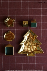 Christmas Golden Decoration and Shiny Red Tableware