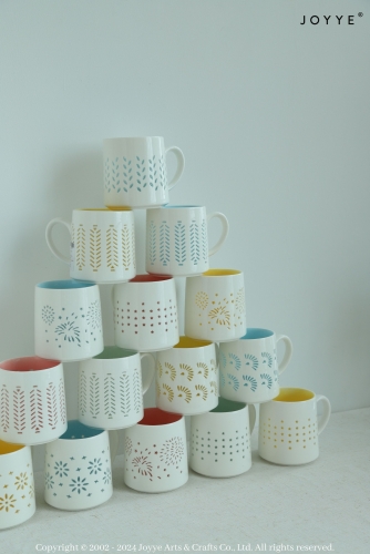 Chic Debossed Patterned Mug Collection