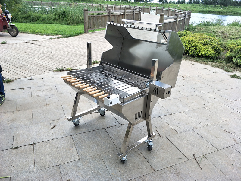 Rotating BBQ Skewer All Stainless Steel Lamb Rotisseries BBQ Grill Spit