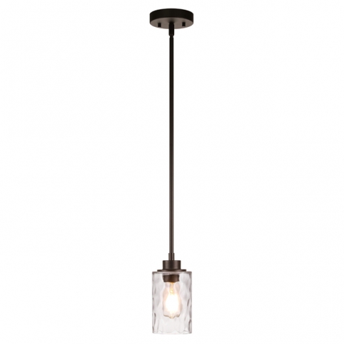 Pendant Lighting 1 Light Mini Pendant Light with Glass, Modern Adjustable Kitchen Hanging Ceiling Light Dark Bronze Finish XB-P1227-DB