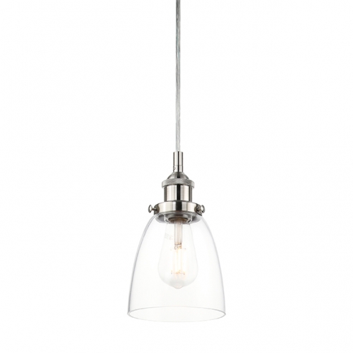 Mini Pendant Light 1 Light Glass Pendant Lighting, Modern Adjustable Kitchen Hanging Ceiling Light Brushed Nickel XB-P1160-BN