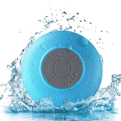 Water Resistant Bluetooth Wireless Shower Speaker, Hands-Free Portable Speakerphone w/ 4Hrs of Playtime, Built-in Mic, Control Buttons & Detachable Suction Cup for Indoor & Outdoor