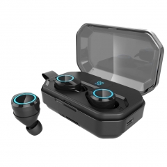 trend 2019 custom ipx7 waterproof noise cancellation blue tooth wireless earbuds with 3000mAh power bank x6pro