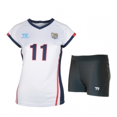 Sublimation printed latest sleeveless women volleyball jersey design