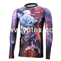 Mens MMA Long Sleeve Printing MMA Rash Guard