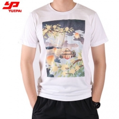 Fashion Round Neck Digital White Organic 100% Cotton T-shirts