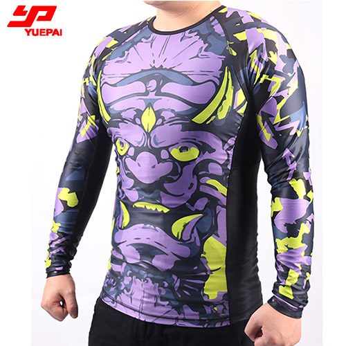 MMA wear custom fitness mens sublimation printed mens mma rash guards