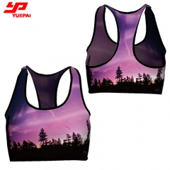 Gym sakura printing colorful sublimation sport bra yoga tank tops