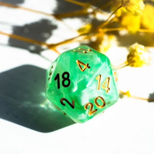 Floating Silk Process Resin Dice Set With Bag