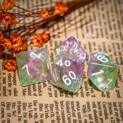 Two-Color Glitter Acrylic Dice Set