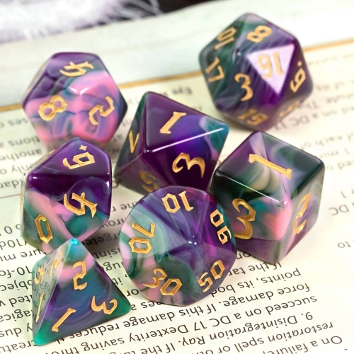 7 Pcs/Set Polyhedral DND Dice Set D&D Dice with Bag Multi-Colors