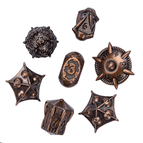 Cusdie Metal DND Dice Set, 7 PCs DND Metal Dice, Dragon Design Polyhedral Dice Set, for TTRPG Role Playing Game D&D Dice