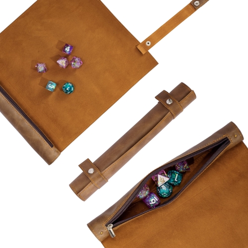 Cusdie 2 in 1 Dice Rolling Mat & Zippered Dice Holder Dice Tray- Compatible with DND Polyhedral Dice Dungeons and Dragon
