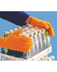 High grip Orange Criss Cross honeycomb lattice pattern insulated thermal work Glove for cold working