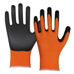Ultra Thin Nitrile coated touch screen work safety nylon glove