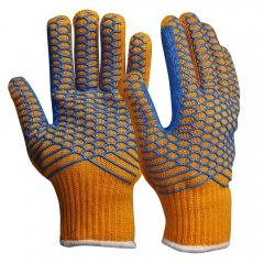 High grip Orange Criss Cross honeycomb lattice pattern insulated thermal work Glove for cold working