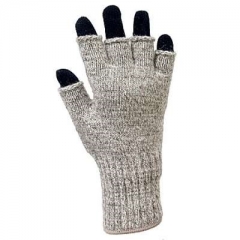 Cold protection Ragg wool Thinsulate insulated lined knitted fingerless half finger glove for winter work/ cold warehouse freezer glove