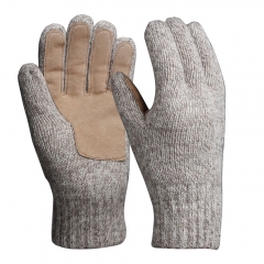 Thick Ragg wool Insulated knitted thermal work safety gloves