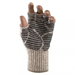Cold protection Ragg wool Thinsulate insulated lined knitted fingerless half finger glove for winter work/ cold warehouse freezer glove