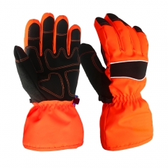 Extreme Cold Winter Warm Hipora Waterproof Hi Vis Fluoro yellow Nylon insulated gauntlet Arctic freezer glove