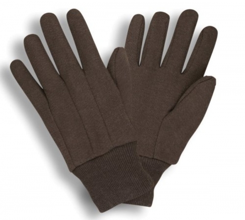 Standard weight polyester cotton brown jersey glove for cold storage Freezer work