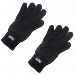 Thinsulate insulation lined Black Acrylic knitted thermal Safety work gloves for cold store Freezer or outdoor sports