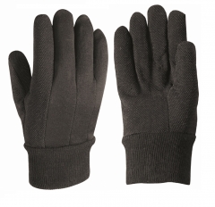 HEAVYWEIGHT Foam and fleece lined Brown grip Jersey Glove with PVC dots for cold store work applications 