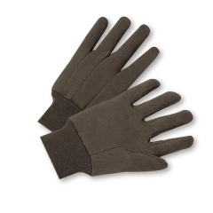 Standard weight polyester cotton brown jersey glove for cold storage Freezer work