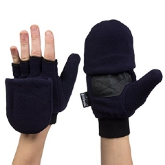 40grams 3M thinsulate lined Insulated Fleece fingerless Convertible mitten glove with flip top