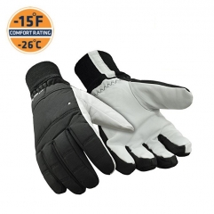 Minus 26 degrees cold resistant thermal winter Ergonomic fit Nylon and Goatskin leather Insulated work grip glove for Freezer or cold store
