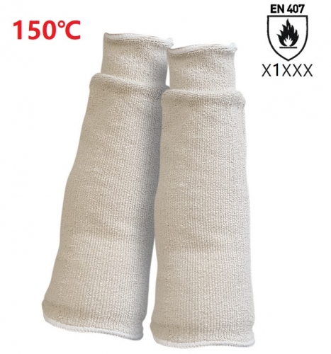 EN407 150℃ Light heat resistant Cotton Terry cloth loop pile sleeve for Bakeries Cold store Metal stamping 