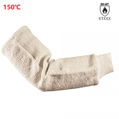 EN407 150℃ Light heat resistant Cotton Terry cloth loop pile sleeve with rib knit cuff