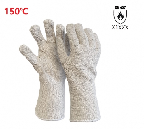 Light Heat resistant Cotton Towelling Terry cloth loop pile out hot work glove