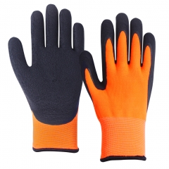 EN511 Cold protection Hi vis Orange Dual layer Winter thermal insulated Grip work Freezer Arctic Glove