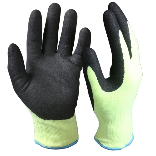 EN511 Cold resistant proof Hi vis yellow Dual layer Winter thermal insulated Grip work Freezer Arctic Glove