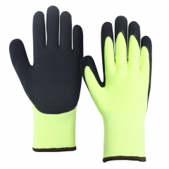 EN511 Cold resistant proof Hi vis yellow Dual layer Winter thermal insulated Grip work Freezer Arctic Glove