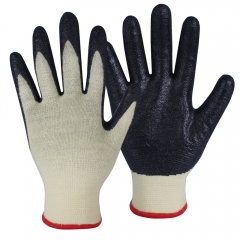 13G High abrasion Oil Repellent Foam Nitrile coated knit grip cut resistant Aramid glove