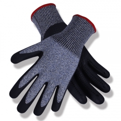 13G High abrasion Micro Foam Nitrile Coated grip HPPE glass cut resistant work glove with nitrile dotted palm