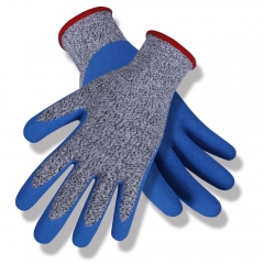 ANSI cut level A3 13G HPPE glass blend Crinkle Latex Coated cut resistant work glove